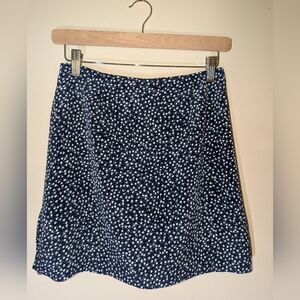Vintage Navy Blue Floral Women's Skort